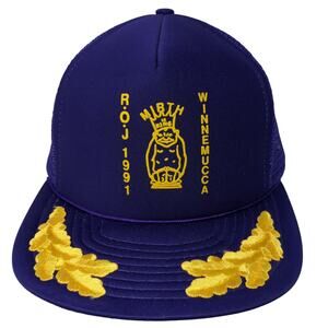 ROJ 1991 Winnemucca Trucker Hat Purple OS Mesh Back Rope Royal Order of Jesters